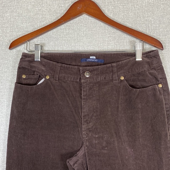 Chadwicks Thin wale Brown Corduroy Wide Leg Pants - Picture 3 of 9
